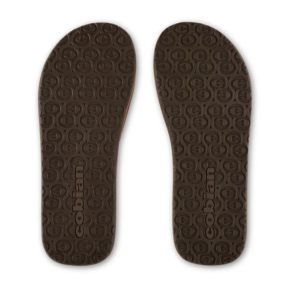 Cobian Lazo LZO24-230 Sandals Mens 12 Tan Leather Arch Support Flip Flops DAB196
